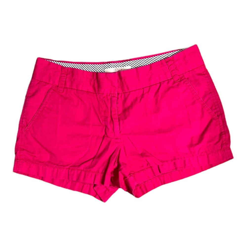 J Crew Bright Pink 100% Chino Broken In Shorts Size 4 Inseam 3"